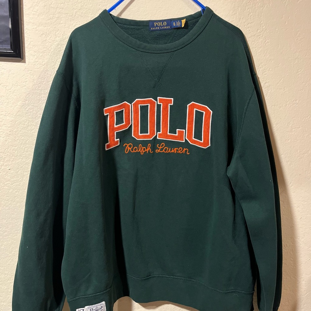 Polo by Ralph Lauren Men's Dark Green Crewneck Sweatshirt